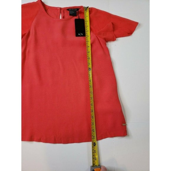 Armani Exchange Women Red Short Sleeve Blouse Top size XS NEW - Picture 11 of 12